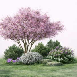 Dizainų rinkinys ,,Vienas gėlynas- 3 sprendimai"